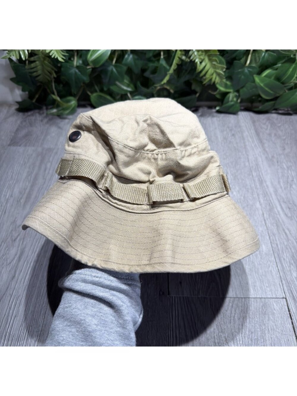 Tru Spec Boonie Hat Sun Hot Weather Type II Fishing Hat Khaki Rip Stop Sz 7 1/2